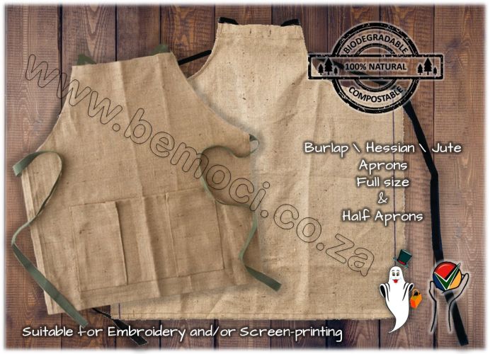 Burlap Hessian, Jute heavy duty Aprons, Natural and Laminated