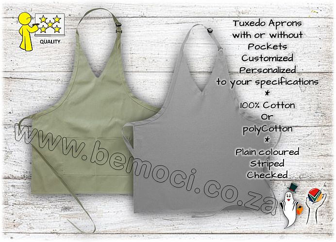 Tuxedo Aprons, customized and personalized to your specifications