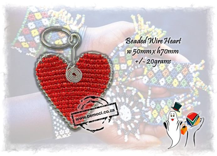 Beaded Heart Keyrings|Heart Gift Tag|Heart Charm