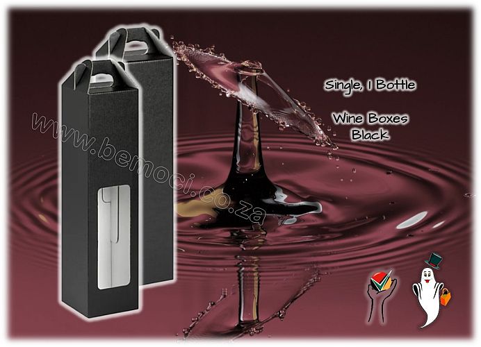 Black Cardboard Wine Boxes, Single Bottle Gift Box with and without windows, Customized and Personalized Packaging