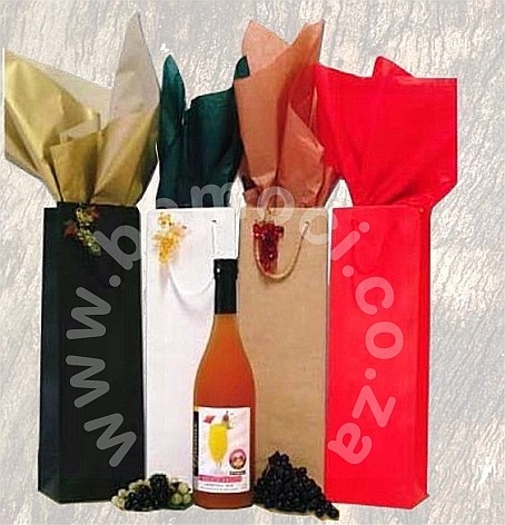 Wine Bags, Paper, Carry, Gift, Bottle Bags, Brown Kraft and Colored Paper Wine Packaging