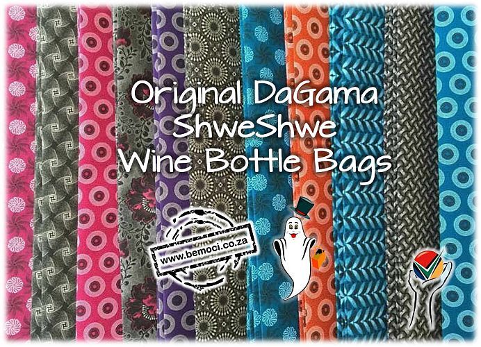 Wine Bottle Bags, Custom ShweShwe Wine Bottle Bags available in various patterns and colours