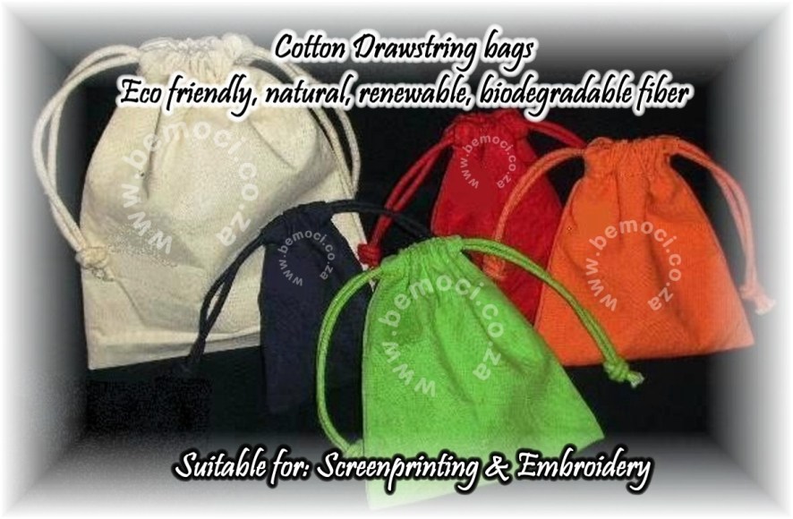 Drawstring Bags 100% Cotton, Style Classic in colour