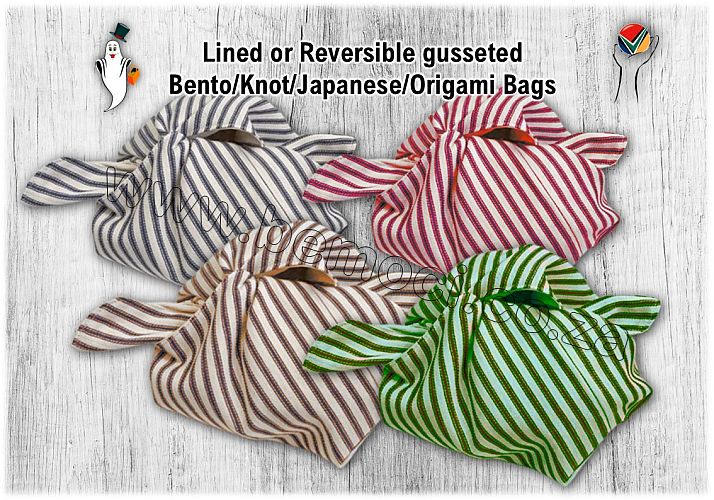 Lined Reversible Bento Knot Bags