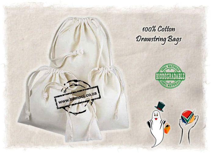 Cotton Drawstring Gift/Multipurpose Bags, Classic style