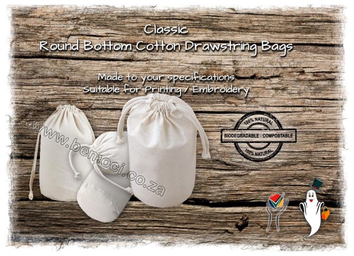 Cotton Drawstring Bags Round Bottom