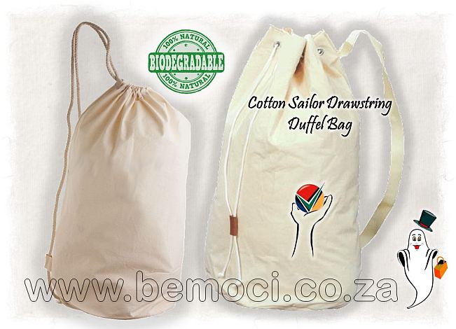 Cotton Canvas Duffel Bags Drawstring Sailor Duffel Backpack