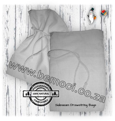 Cotton Drawstring Gift Favour Packaging Bags with Drawstring in Sideseam