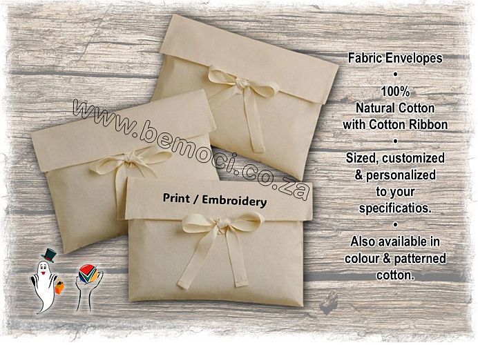 Natural Cotton Calico/Canvas Envelopes/Envelope Bags/with Cotton Ribbon Bow