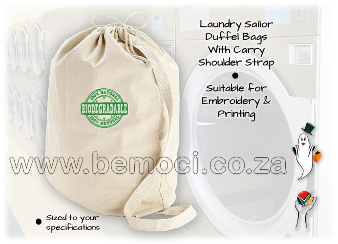 Cotton Calico/Canvas/Bull Denim with Shoulder Carry Strap Sailor Duffel Bags
