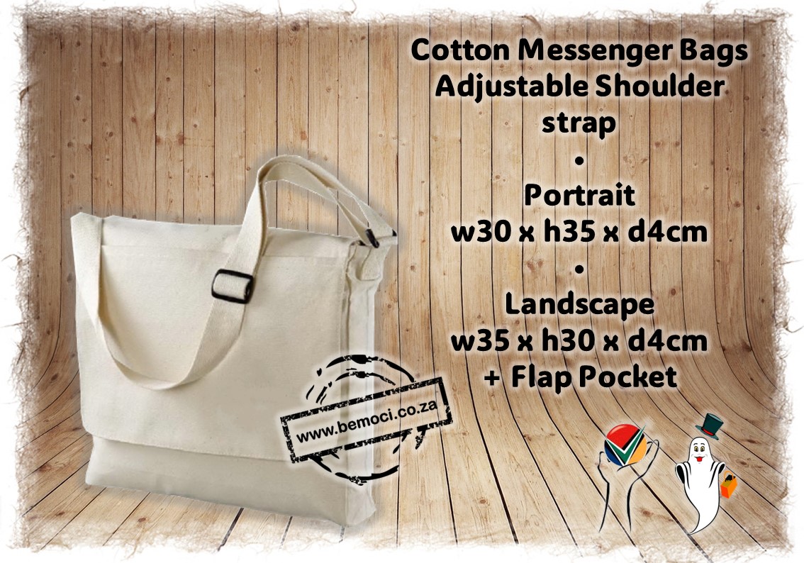 Messenger Bags. Cotton Canvas Messenger Conference Bag with Pocket Shoulder Strap and Flap