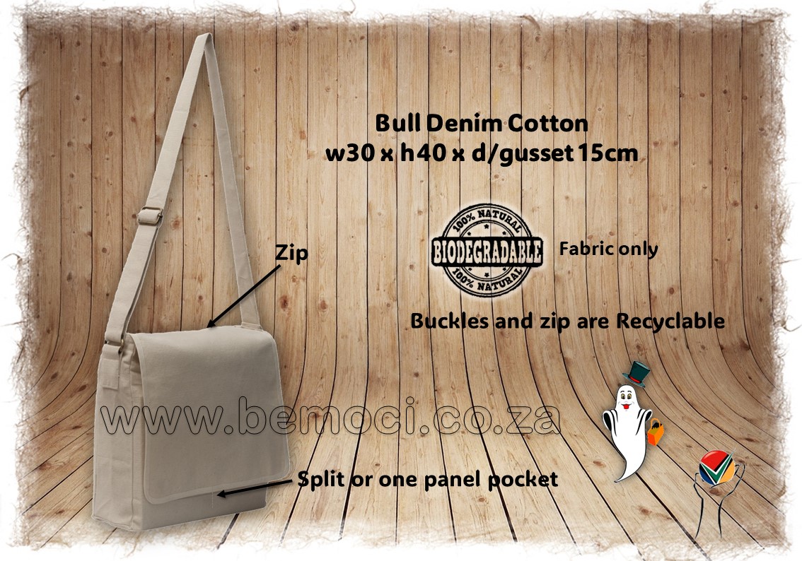 Messenger Bags Bull Denim Cotton Canvas with Adjustable Shoulder Strap full Flap