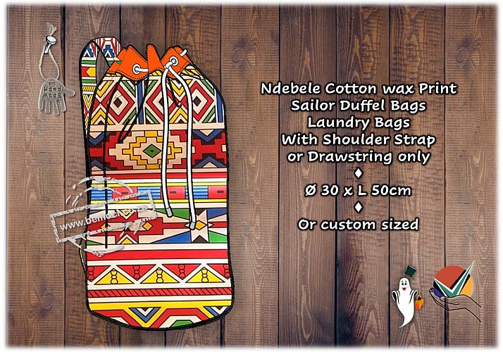 Ethnic Ndebele Print Sailor Duffel Bag with Shoulder Strap