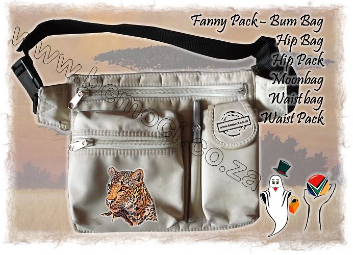 A Fanny Pack for all seasons and Occasions becautifully Embroidered with a Leopard Head.