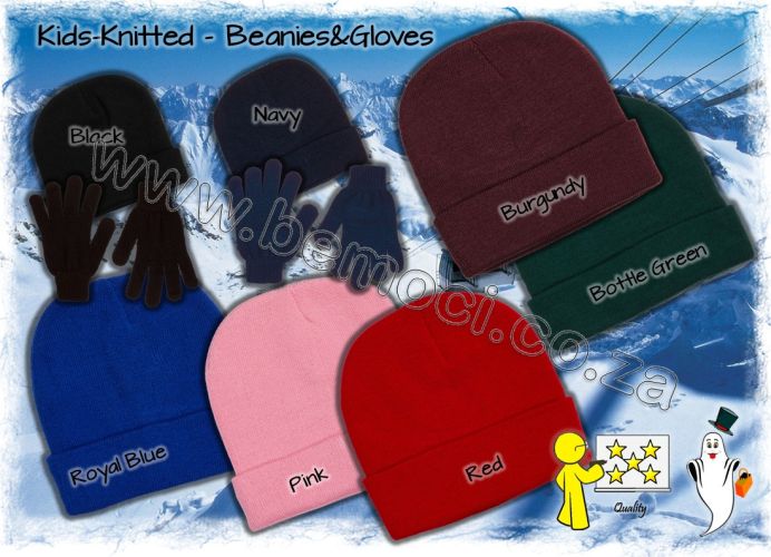 Children's Kids knitted Beanies Gloves