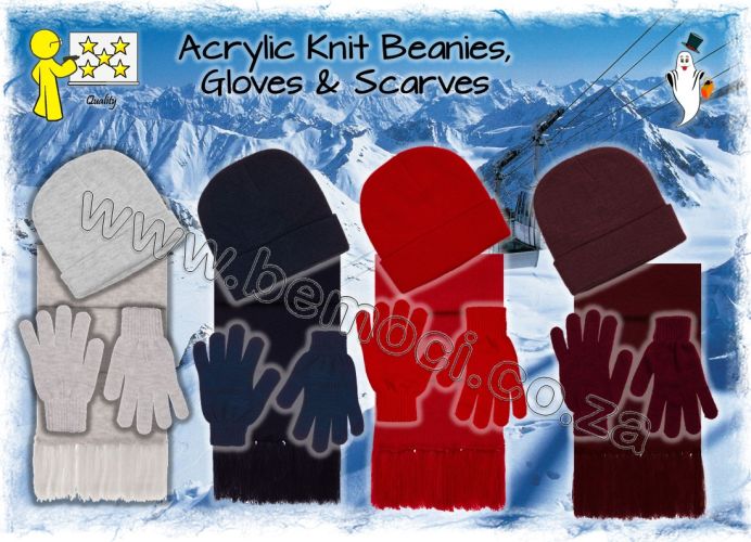 Knitted Beanies Gloves Scarves