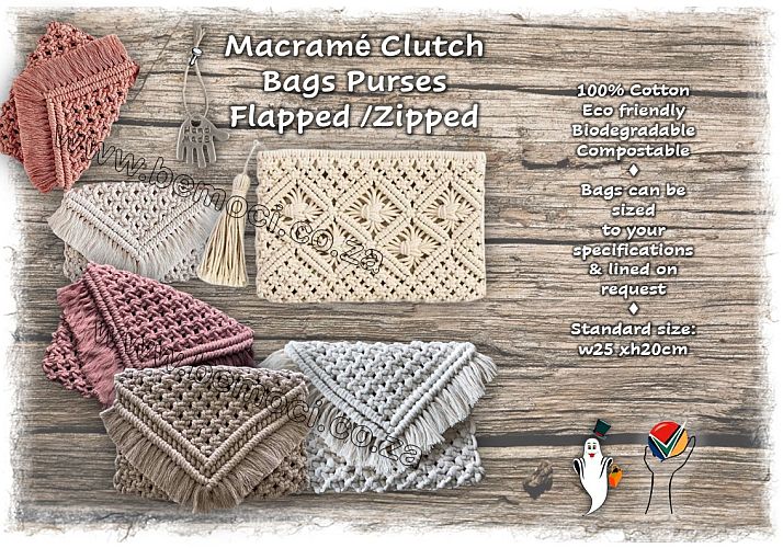 Macrame Cotton Bags Accessories Hand-made Hand-crafted