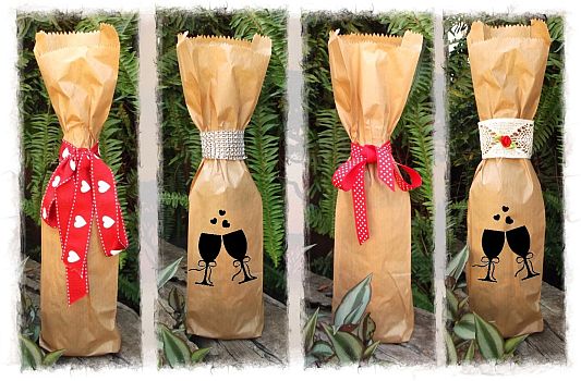 Paper Bottle Wine Bags no Handles