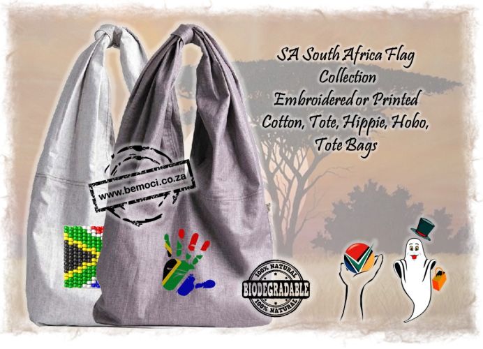 South Africa Flag Hobo Hippie Hippy Bags, Custom printed