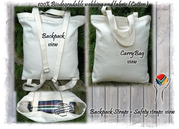 Anti-Theft Cotton Canvas Tote Bag  Backpack