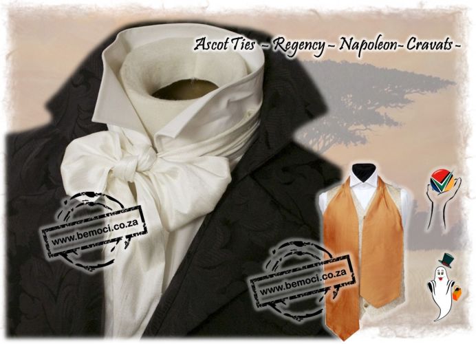 Ascot Tie, Napoleon Tie, Regency MrDarcy Ties, Foulards