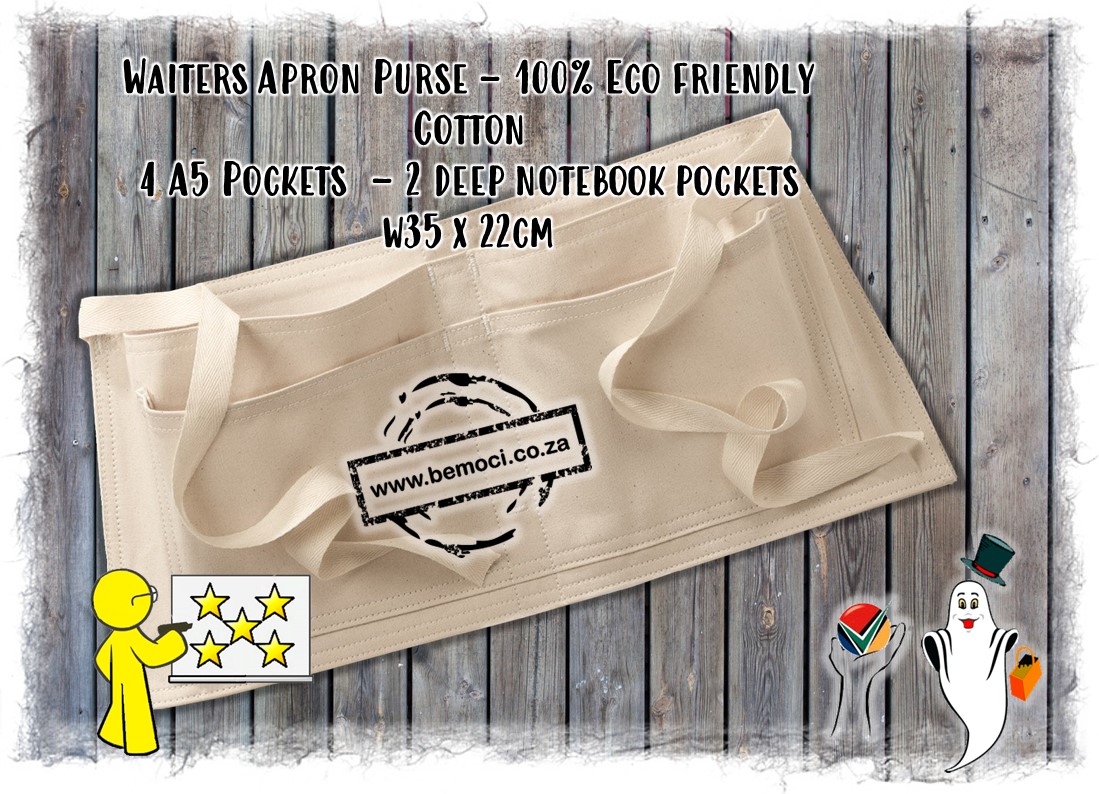 Natural Cotton Canvas Waiters Bartenders Cashiers Purses/Fanny Packs/ Belt Waist Apron Purse
